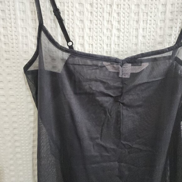 Victoria’s Secret Sheer Black Lace Trim Slip Dress Lingerie Women's Size Medium - Picture 8 of 14